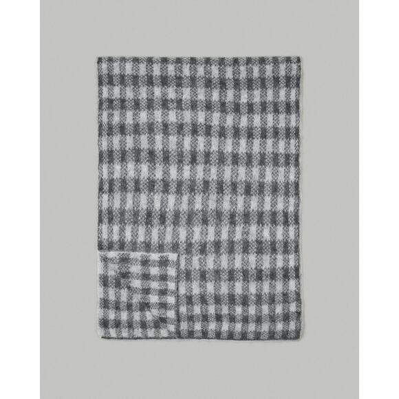 NWT Everlane Unisex The Alpaca Patterned Scarf Gray Buffalo Check One Size - Picture 2 of 8